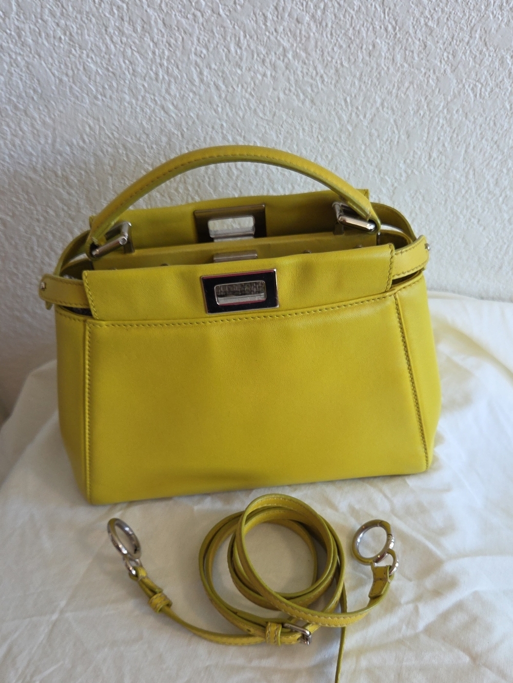Fendi Peekaboo Yellow Handbag